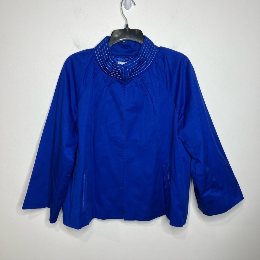 Marc Bouwer royal blue cape blazer jacket size large